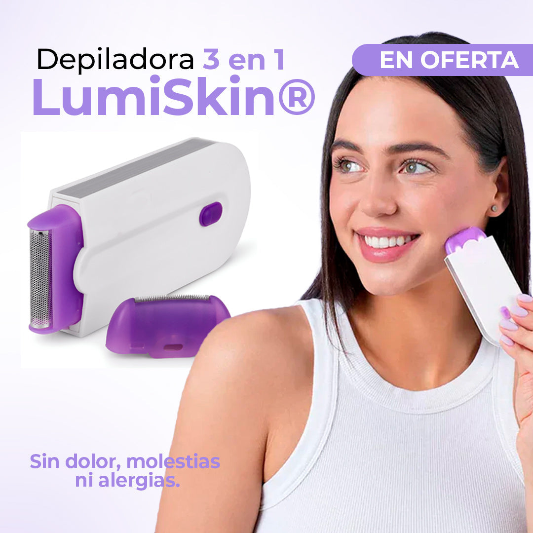 LumiSkin® Depiladora eléctrica indolora 3 en 1