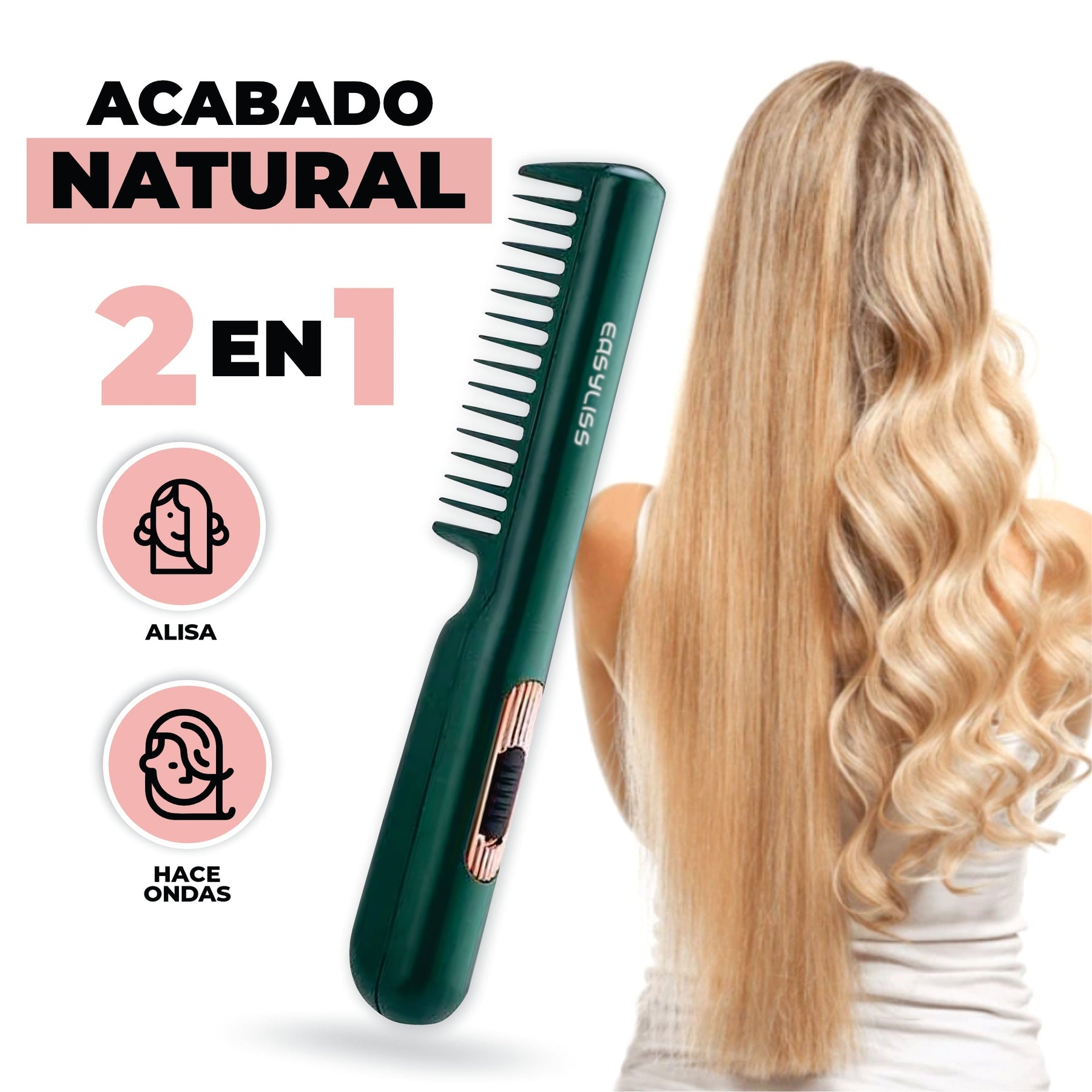 Cepillo Alisador 2 en 1 inalámbrico - EasyLiss©