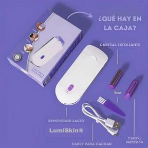 LumiSkin® Depiladora eléctrica indolora 3 en 1